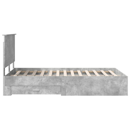Bed Frame Concrete Grey 120 x 190 cm Engineered Wood