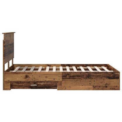 Bed Frame with Headboard Old Wood 120 x 190 cm Engineered Wood