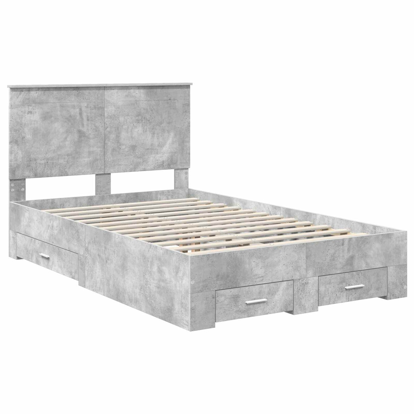 Bed Frame Concrete Grey 120 x 200 cm Engineered Wood