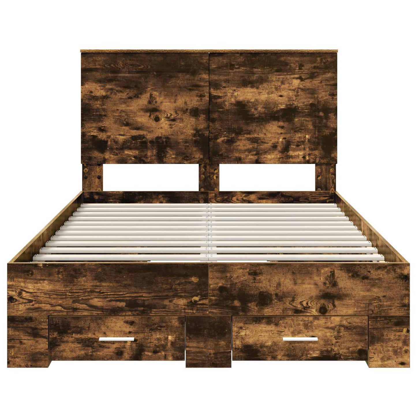 Bed Frame with Drawer Smoked Oak 120 x 200 cm Engineered Wood