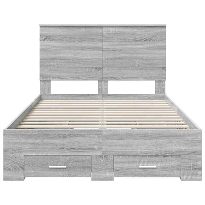 Bed Frame with Drawer Grey Sonoma 120 x 200 cm Engineered Wood