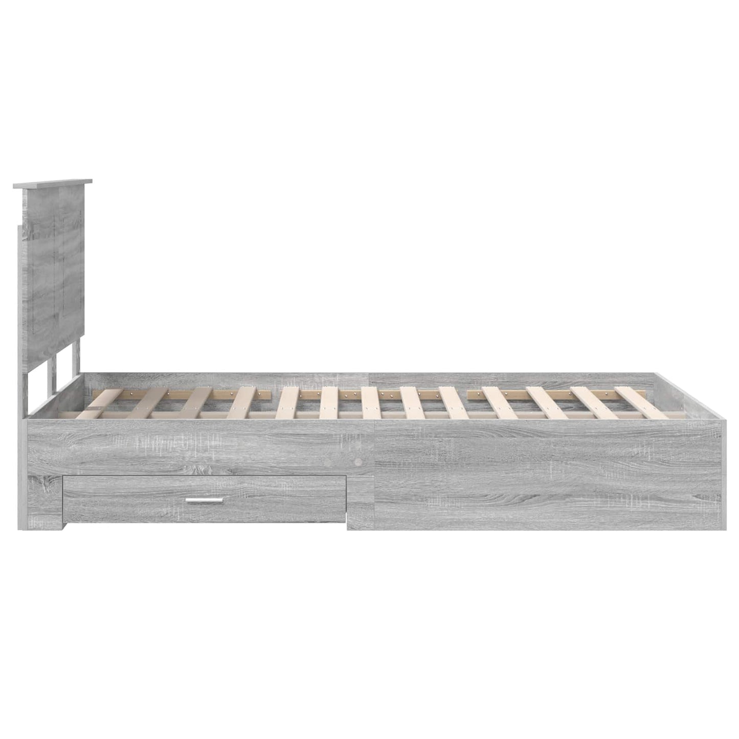 Bed Frame with Drawer Grey Sonoma 120 x 200 cm Engineered Wood