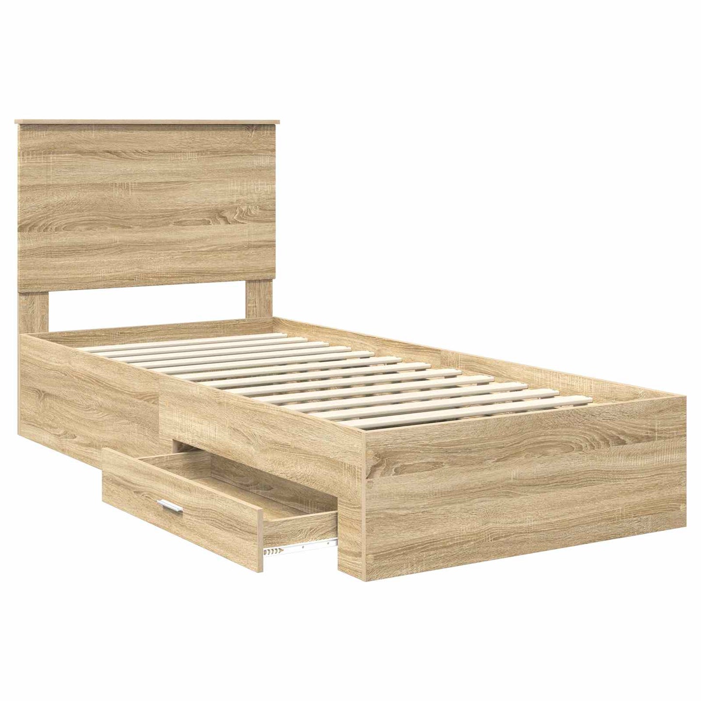 Bed Frame with Drawer Sonoma Oak 100 x 200 cm Engineered Wood