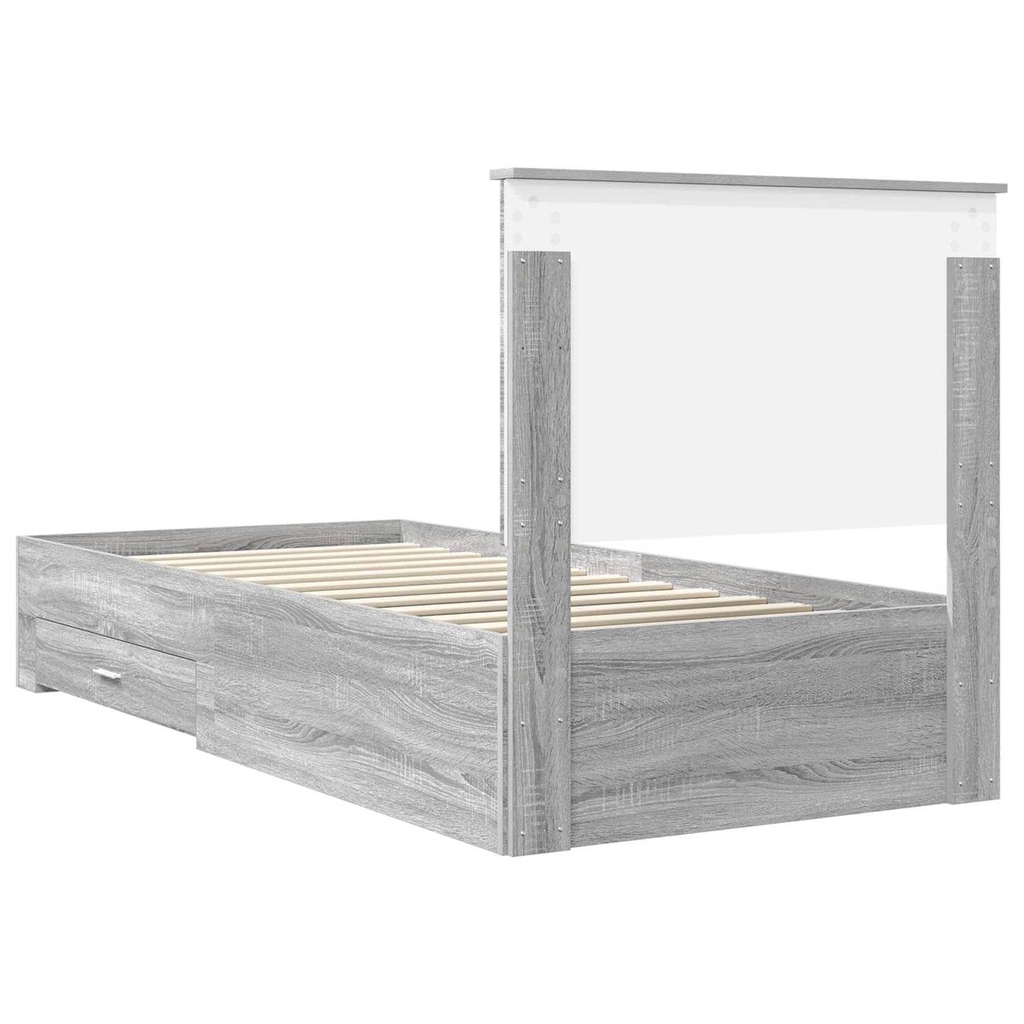 Bed Frame with Drawer Grey Sonoma 100 x 200 cm Engineered Wood