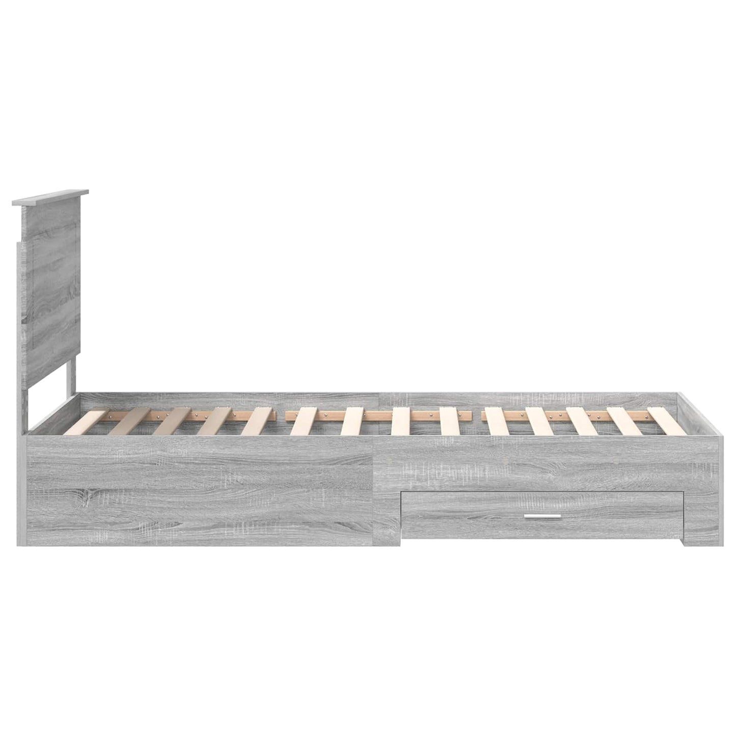 Bed Frame with Drawer Grey Sonoma 100 x 200 cm Engineered Wood