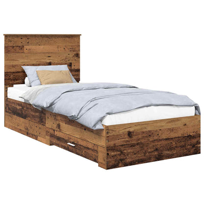 Bed Frame with Headboard Old Wood 100 x 200 cm Engineered Wood
