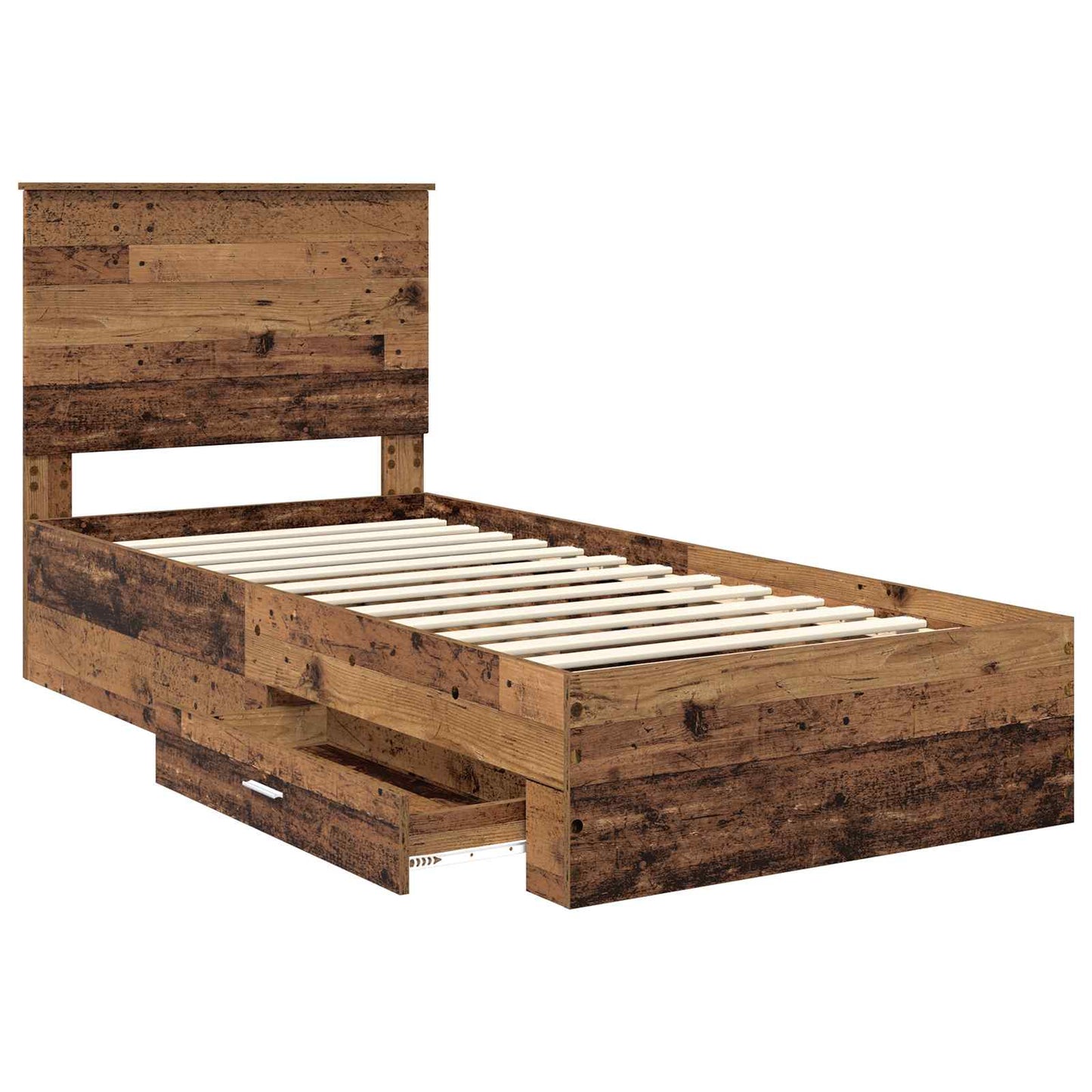 Bed Frame with Headboard Old Wood 100 x 200 cm Engineered Wood