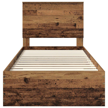 Bed Frame with Headboard Old Wood 100 x 200 cm Engineered Wood