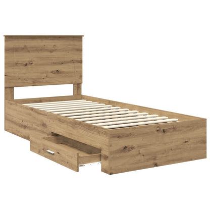Bed Frame with Drawer Artisan Oak 100 x 200 cm Engineered Wood