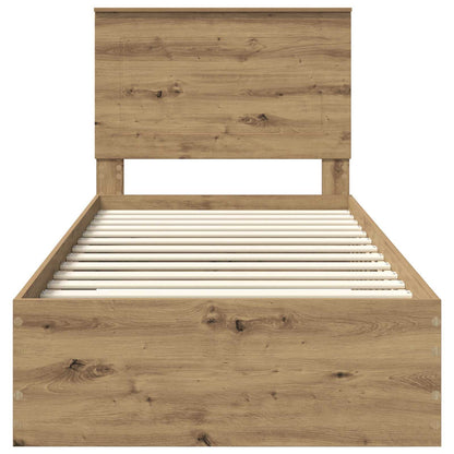 Bed Frame with Drawer Artisan Oak 100 x 200 cm Engineered Wood