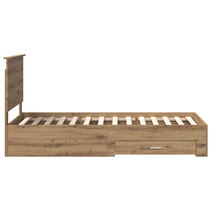 Bed Frame with Drawer Artisan Oak 100 x 200 cm Engineered Wood