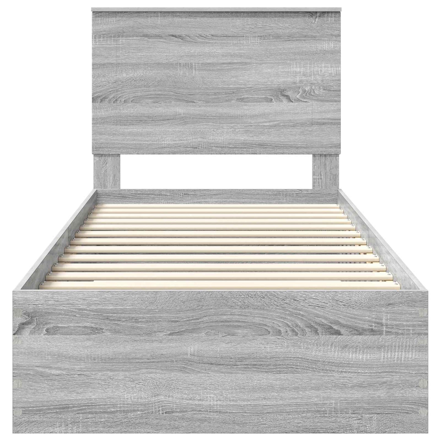 Bed Frame with Drawer Grey Sonoma 90 x 190 cm Engineered Wood