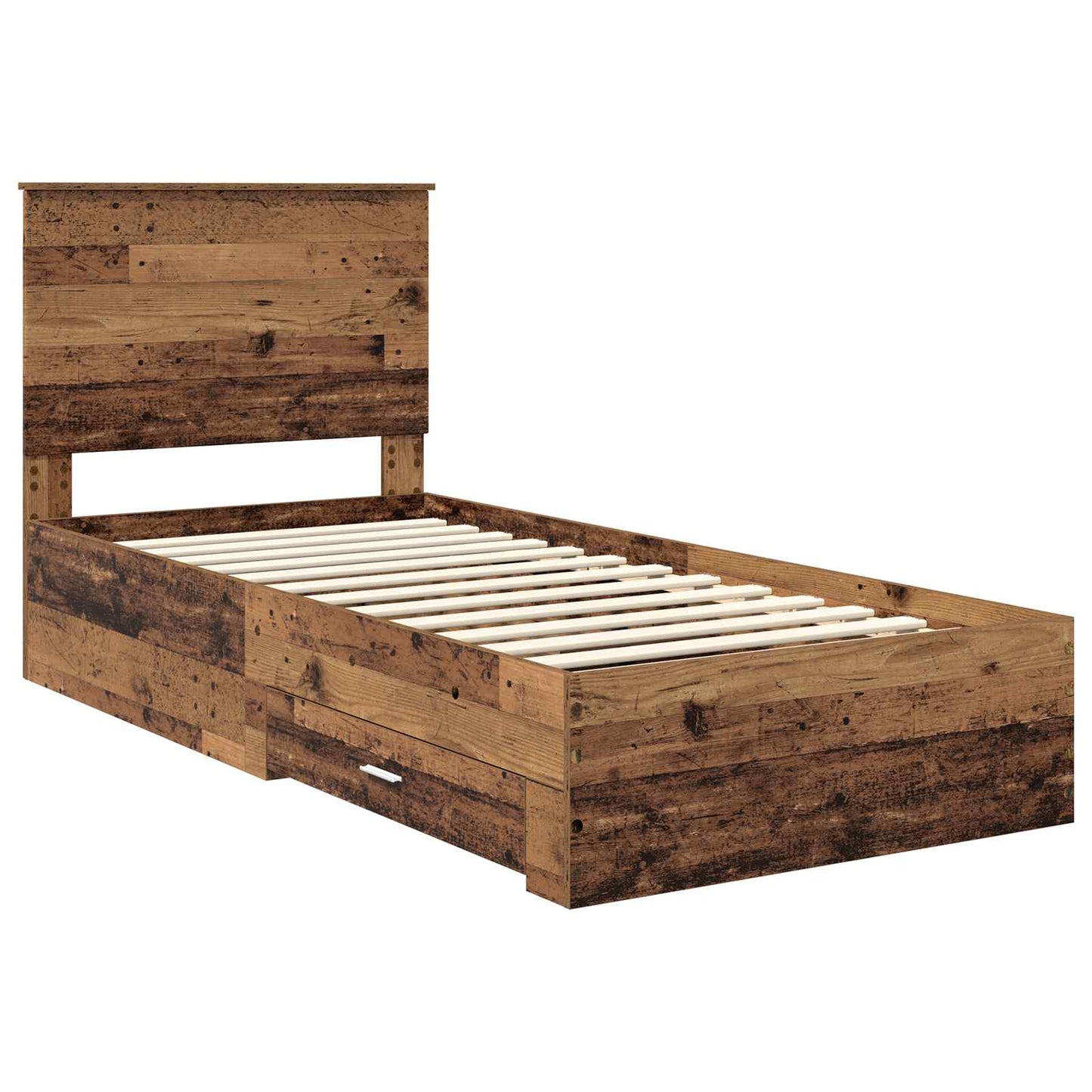 Bed Frame with Headboard Old Wood 90 x 190 cm Engineered Wood