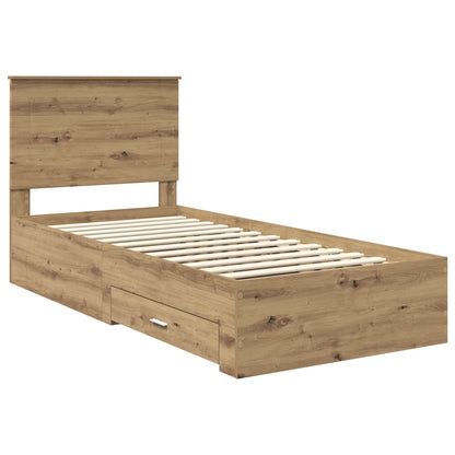 Bed Frame with Drawer Artisan Oak 90 x 190 cm Engineered Wood