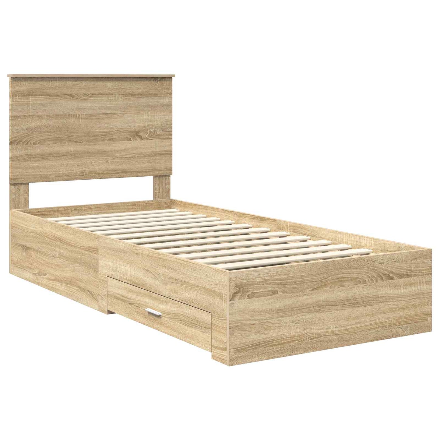 Bed Frame with Headboard Sonoma Oak 90 x 200 cm Engineered Wood