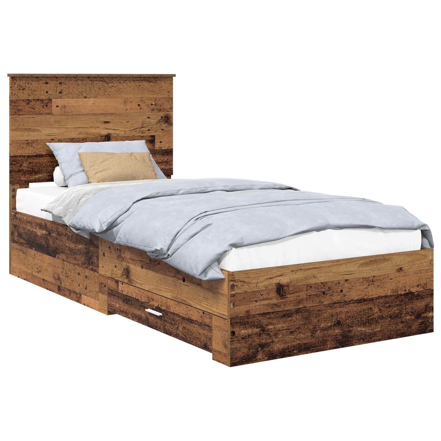 Bed Frame with Headboard Old Wood 90 x 200 cm Engineered Wood
