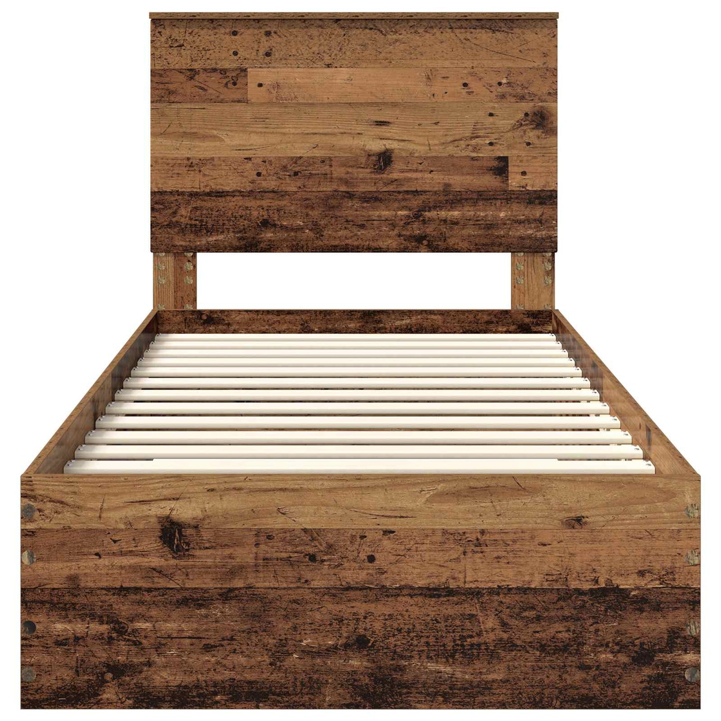 Bed Frame with Headboard Old Wood 90 x 200 cm Engineered Wood