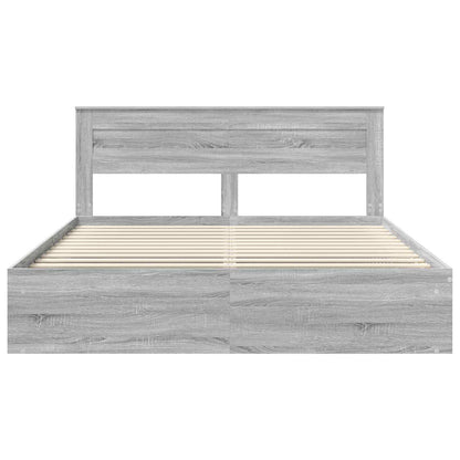Bed Frame Grey Sonoma 180 x 200 cm Solid Pine Wood