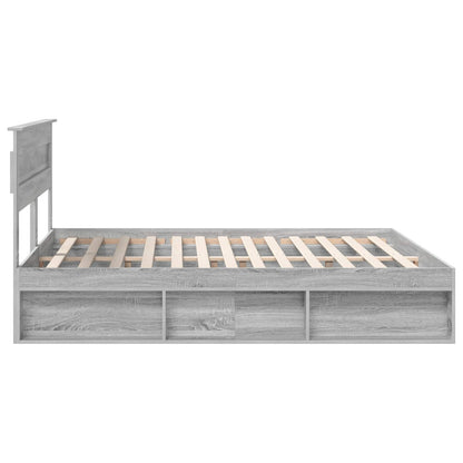 Bed Frame Grey Sonoma 180 x 200 cm Solid Pine Wood