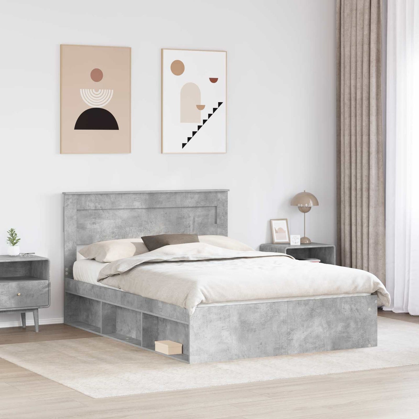 Bed Frame with Headboard Concerte 160 x 200 cm Solid Pine Wood