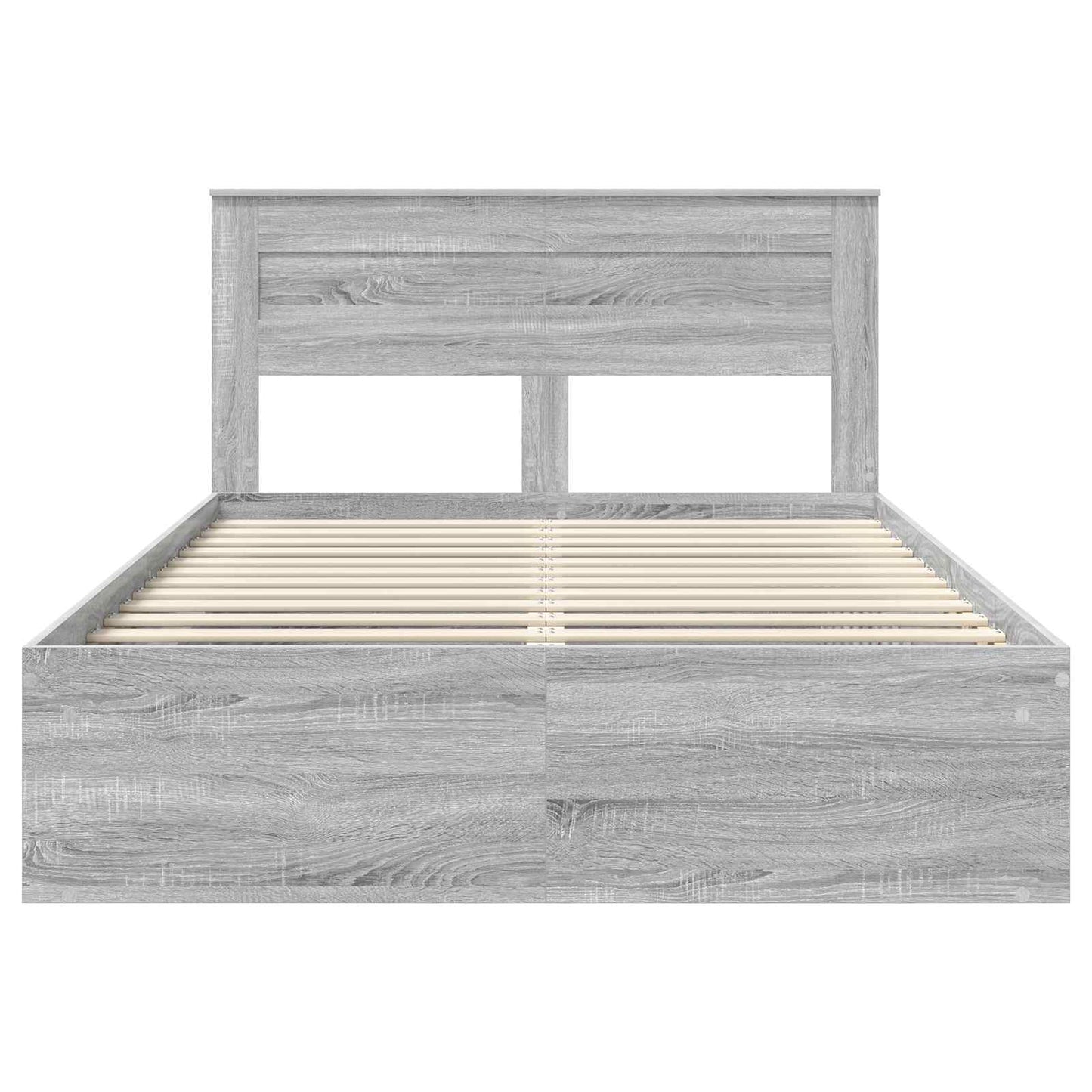 Bed Frame Grey Sonoma 160 x 200 cm Solid Pine Wood