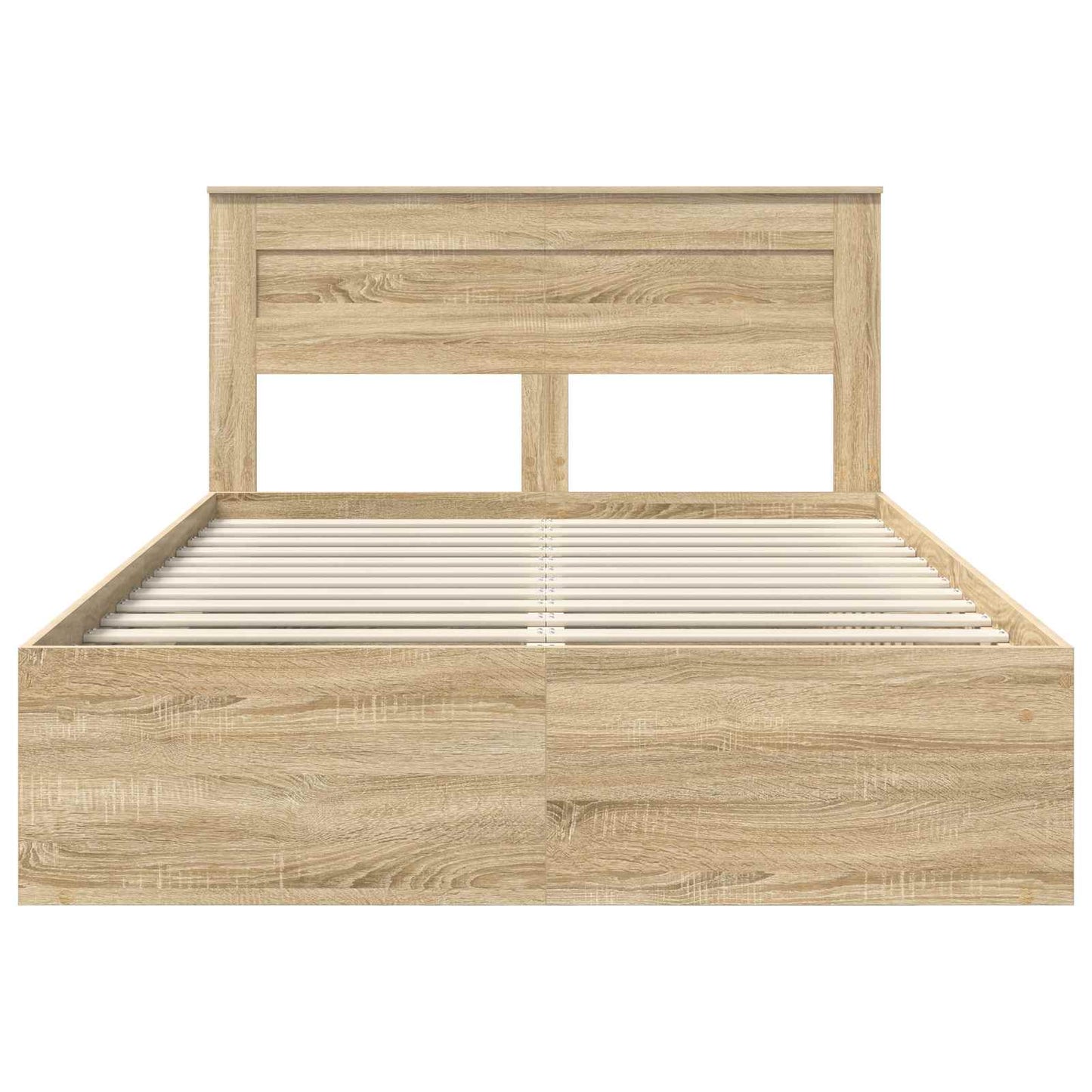 Bed Frame with Storage Sonoma Oak 150 x 200 cm Solid Pine Wood