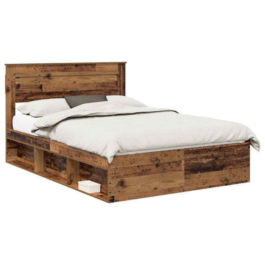Bed Frame Old Wood 150 x 200 cm Engineered Wood