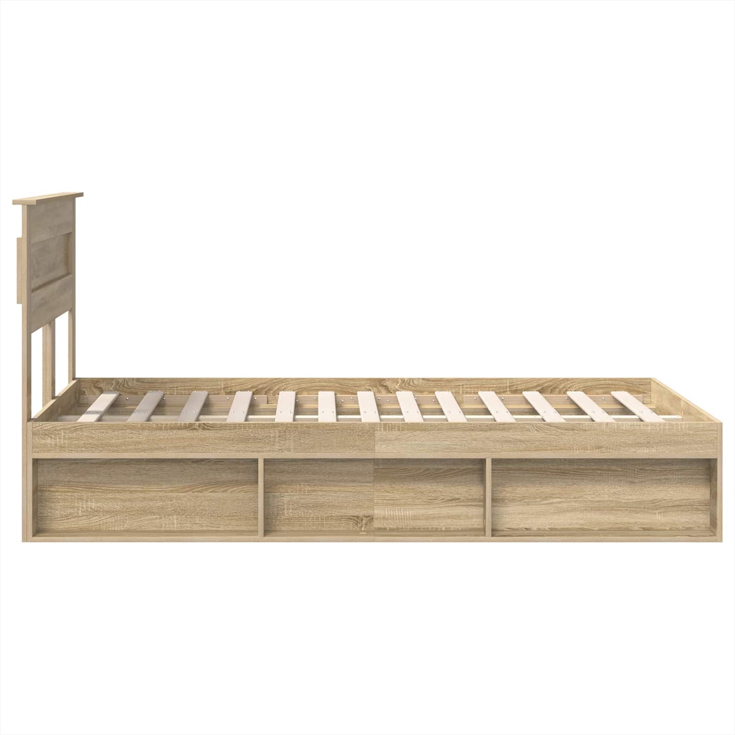 Bed Frame with Headboard Sonoma 120 x 190 cm Solid Pine Wood