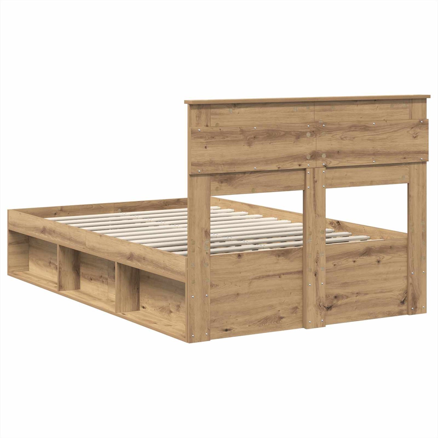 Bed Frame Artisian Oak 120 x 190 cm Solid Pine Wood