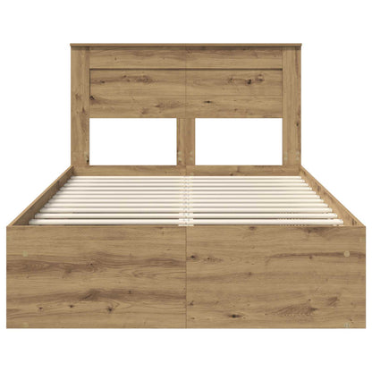 Bed Frame Artisian Oak 120 x 190 cm Solid Pine Wood