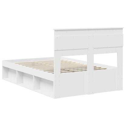 Bed Frame with Headboard White 120 x 200 cm Solid Pine Wood