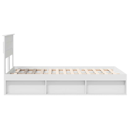 Bed Frame with Headboard White 120 x 200 cm Solid Pine Wood