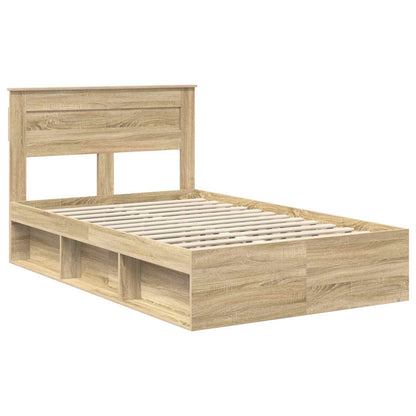 Bed Frame with Headboard Sonoma 120 x 200 cm Solid Pine Wood
