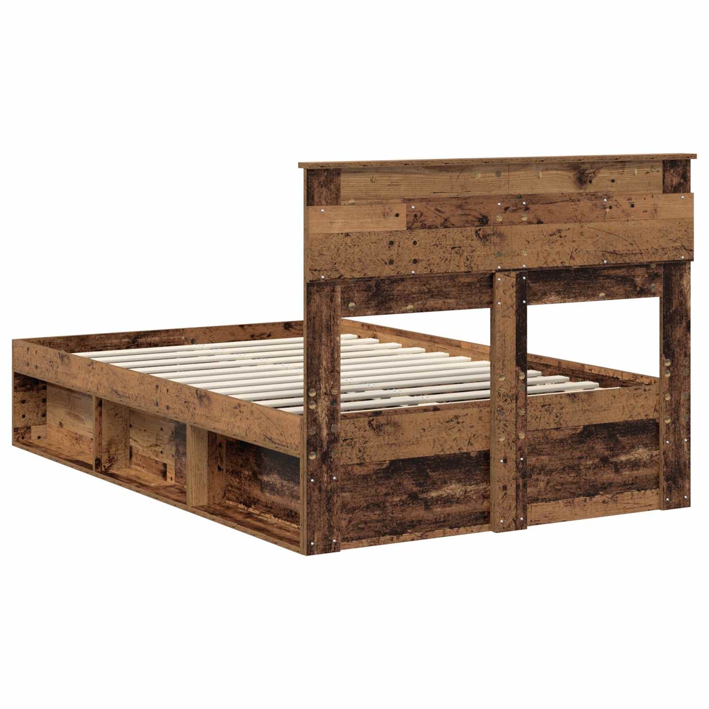 Bed Frame with Headboard Old Wood 120 x 200 cm Solid Pine Wood