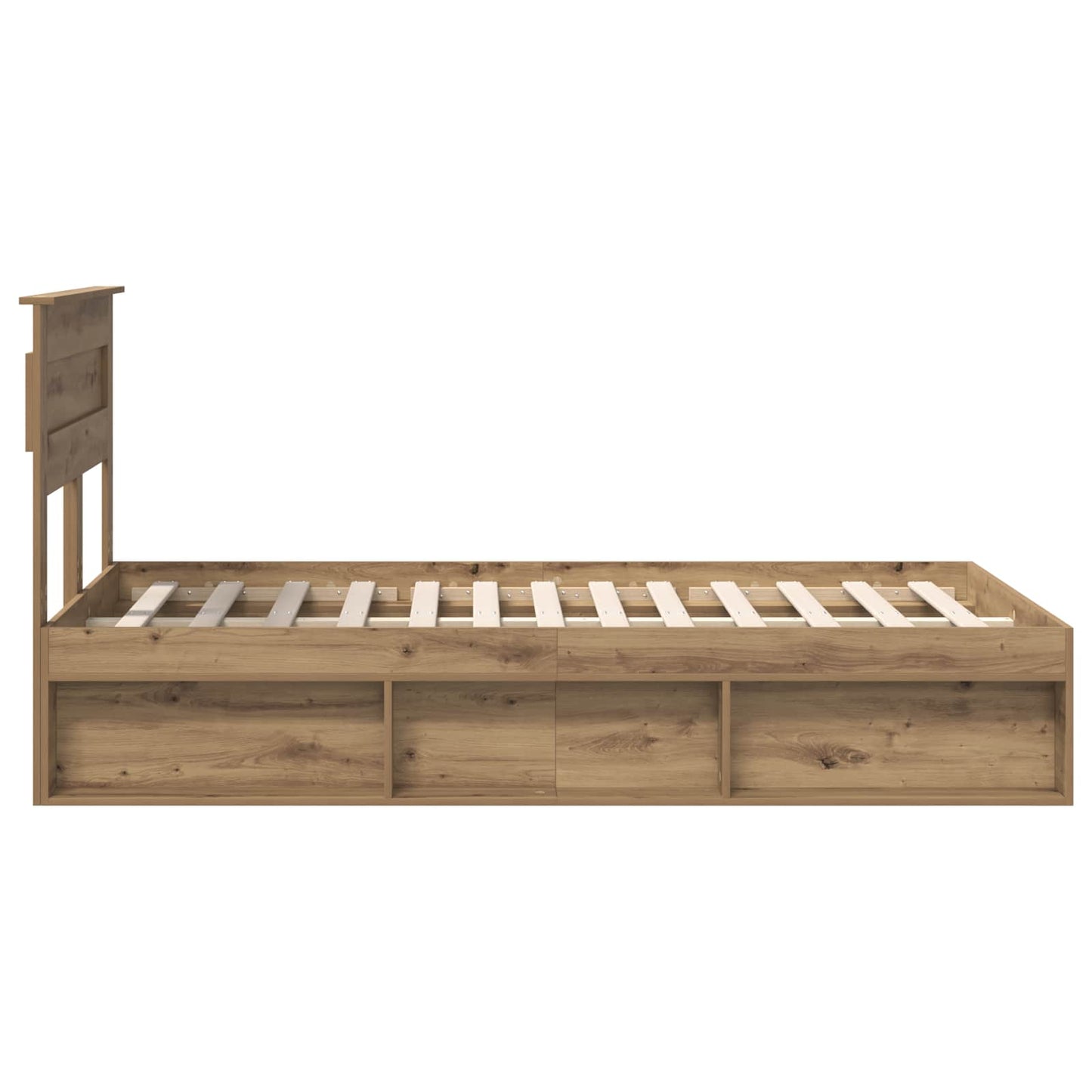 Bed Frame Artisian Oak 120 x 200 cm Solid Pine Wood