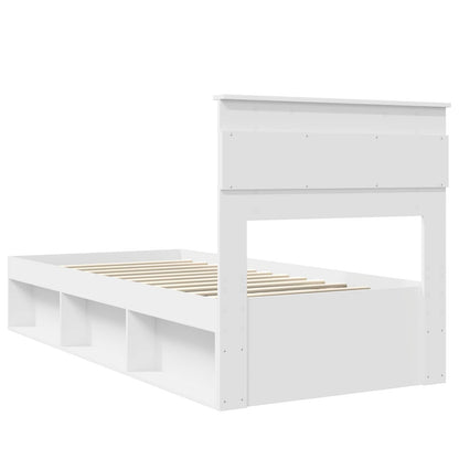 Bed Frame with Headboard White 100 x 200 cm Solid Pine Wood