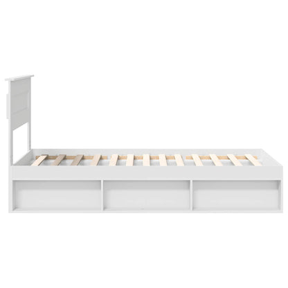 Bed Frame with Headboard White 100 x 200 cm Solid Pine Wood
