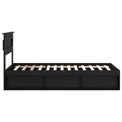 Bed Frame with Headboard Black 100 x 200 cm Solid Pine Wood