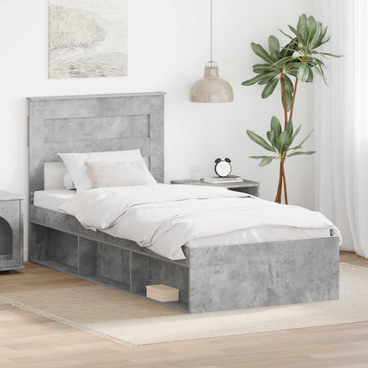 Bed Frame Concerte Grey 100 x 200 cm Solid Pine Wood