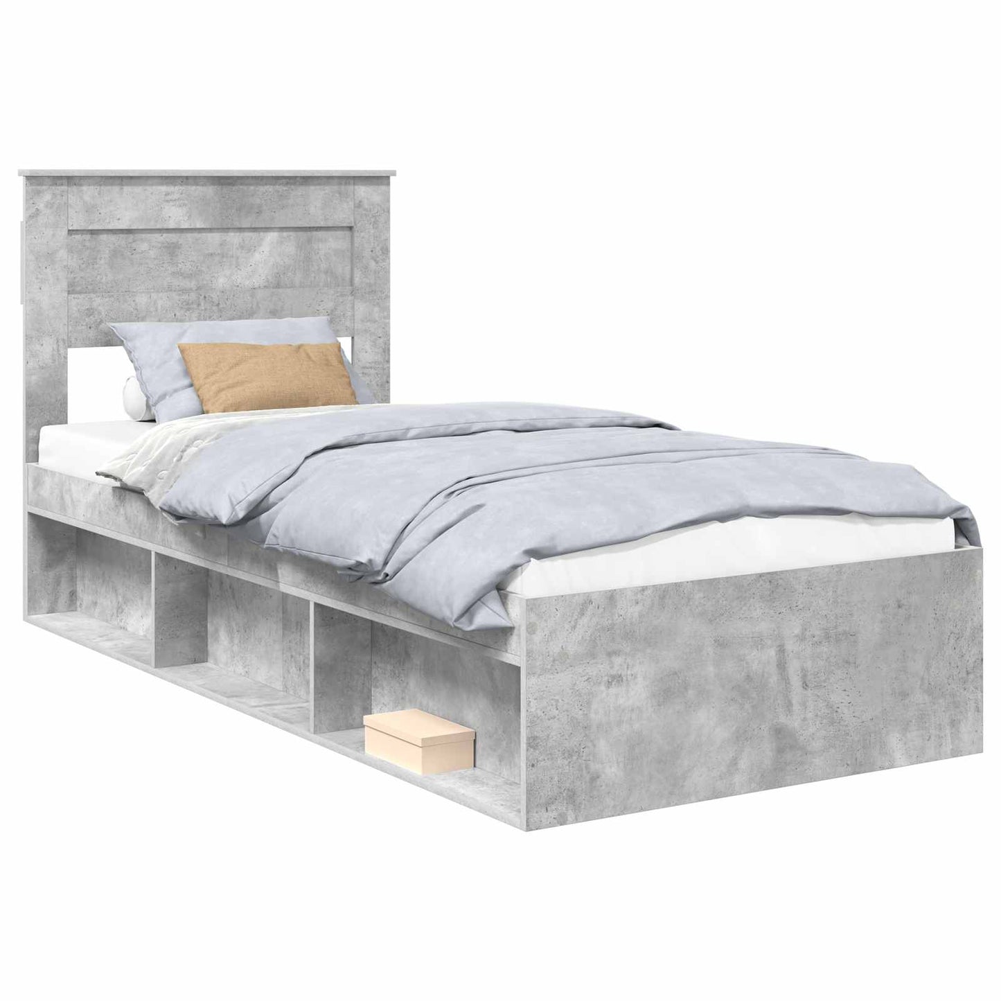 Bed Frame Concerte Grey 100 x 200 cm Solid Pine Wood