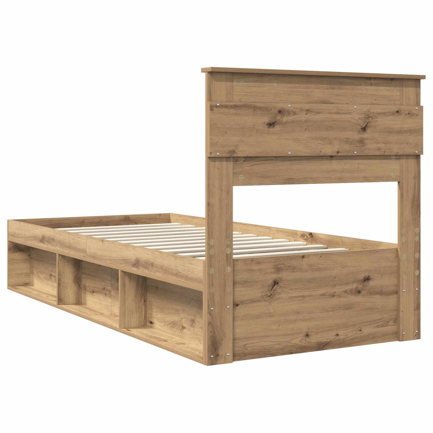 Bed Frame Artisian Oak 100 x 200 cm Solid Pine Wood