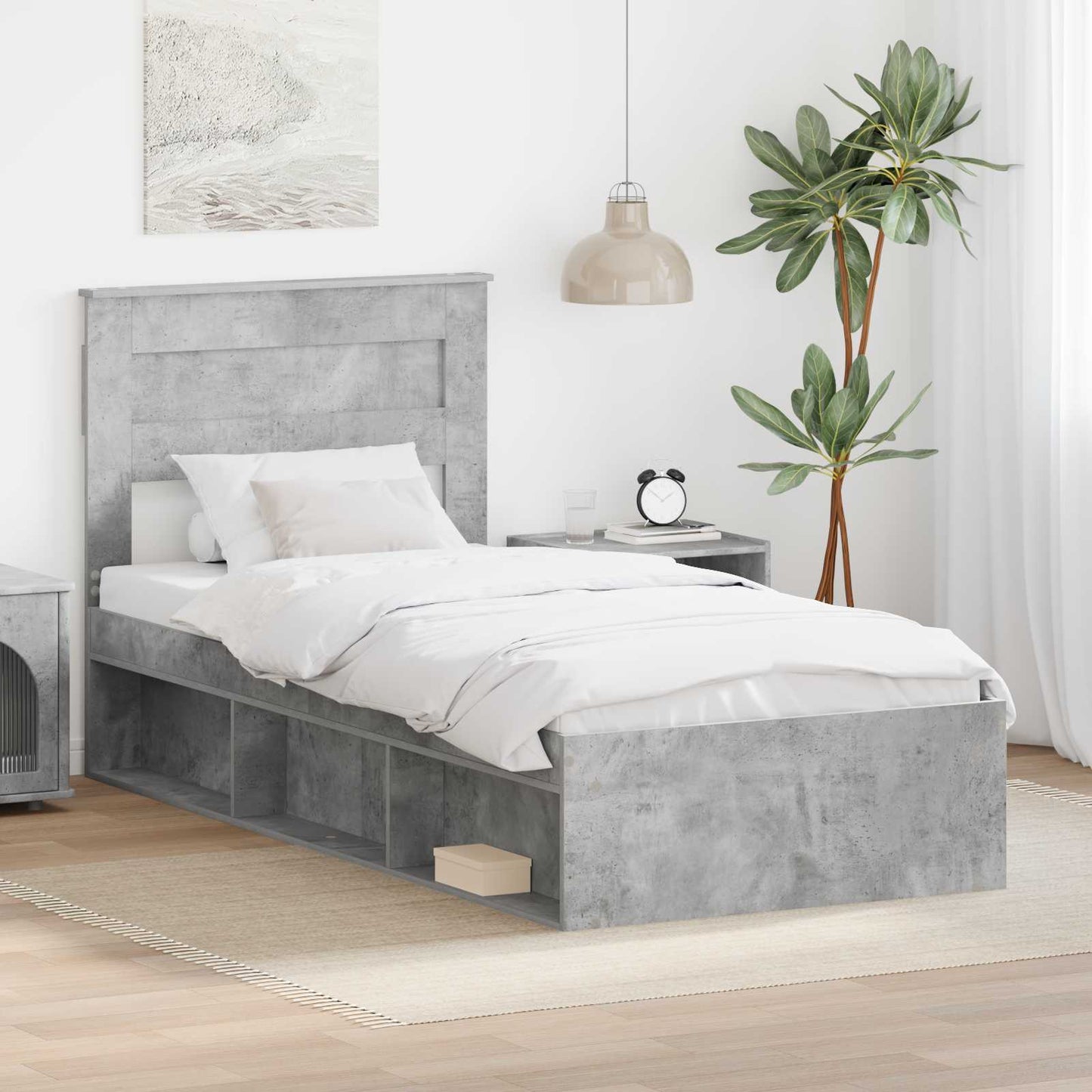 Bed Frame Concerte Grey 90 x 190 cm Solid Pine Wood