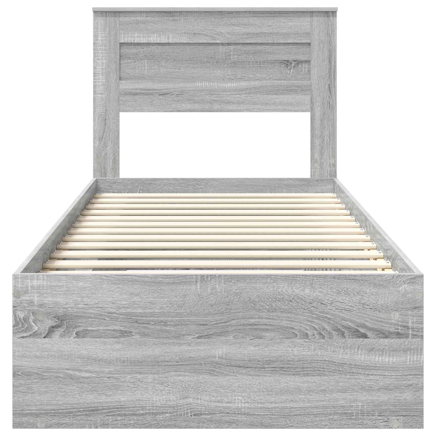 Bed Frame Grey Sonoma 75 x 190 cm Solid Pine Wood