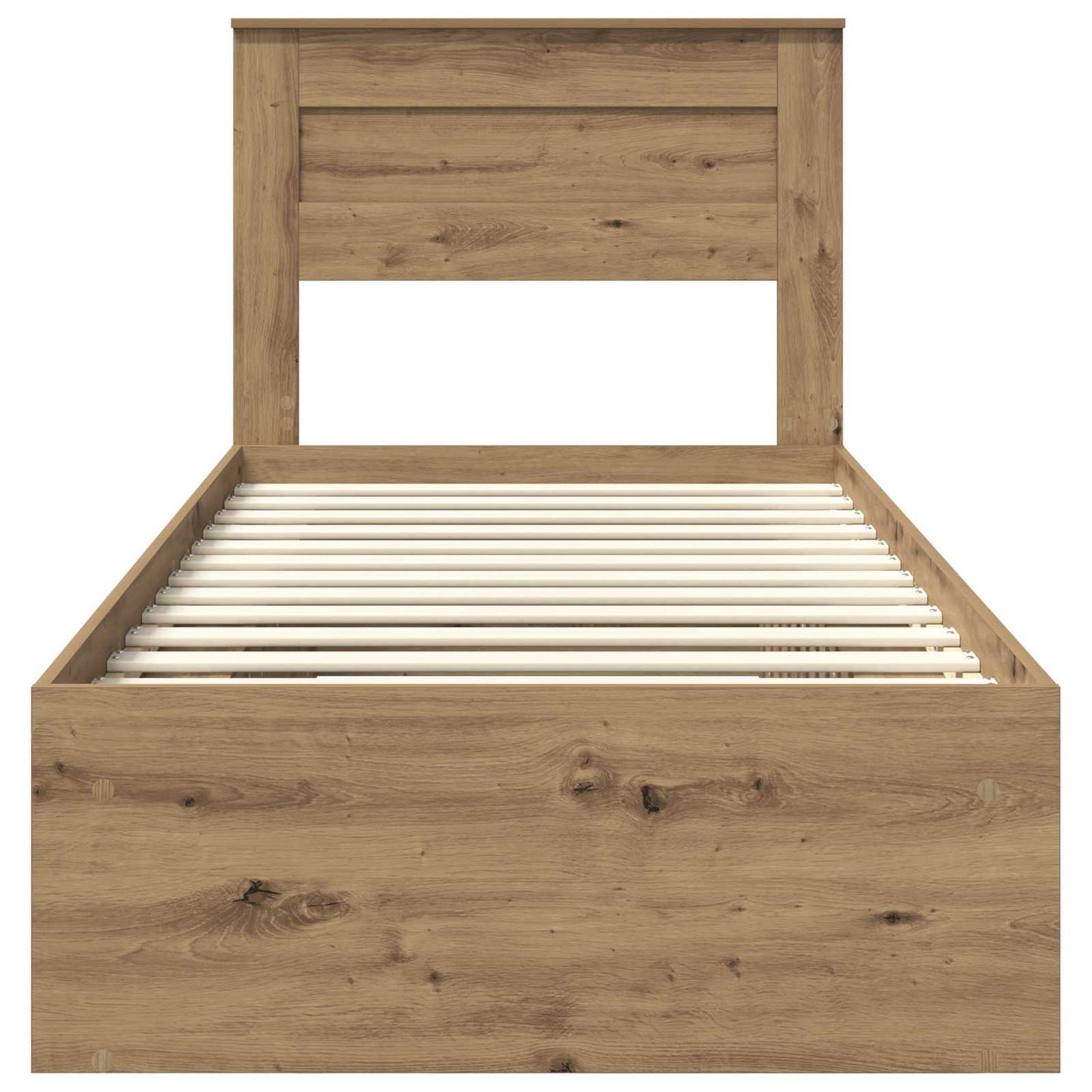 Bed Frame with Storage Artisian Oak 75 x 190 cm Solid Pine Wood