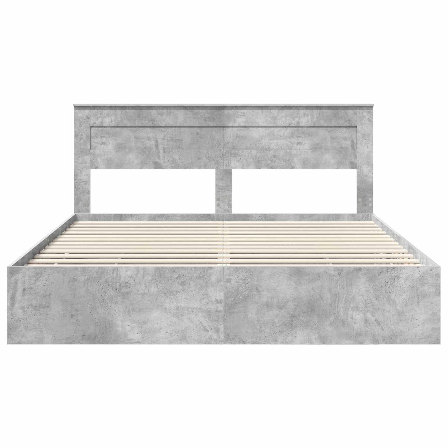 Bed Frame with Drawer Concrete Grey 200 x 200 cm Engineer Wood