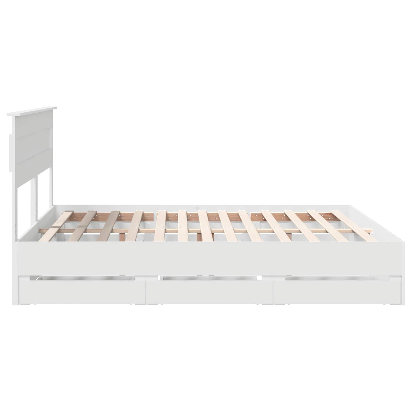 Bed Frame with Drawer White 180 x 200 cm Engineer Wood
