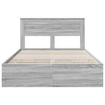 Bed Frame with Drawer Grey Sonoma 160 x 200 cm Engineer Wood