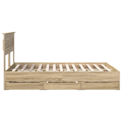 Bed Frame with Drawer Sonoma Oak 150 x 200 cm Engineer Wood