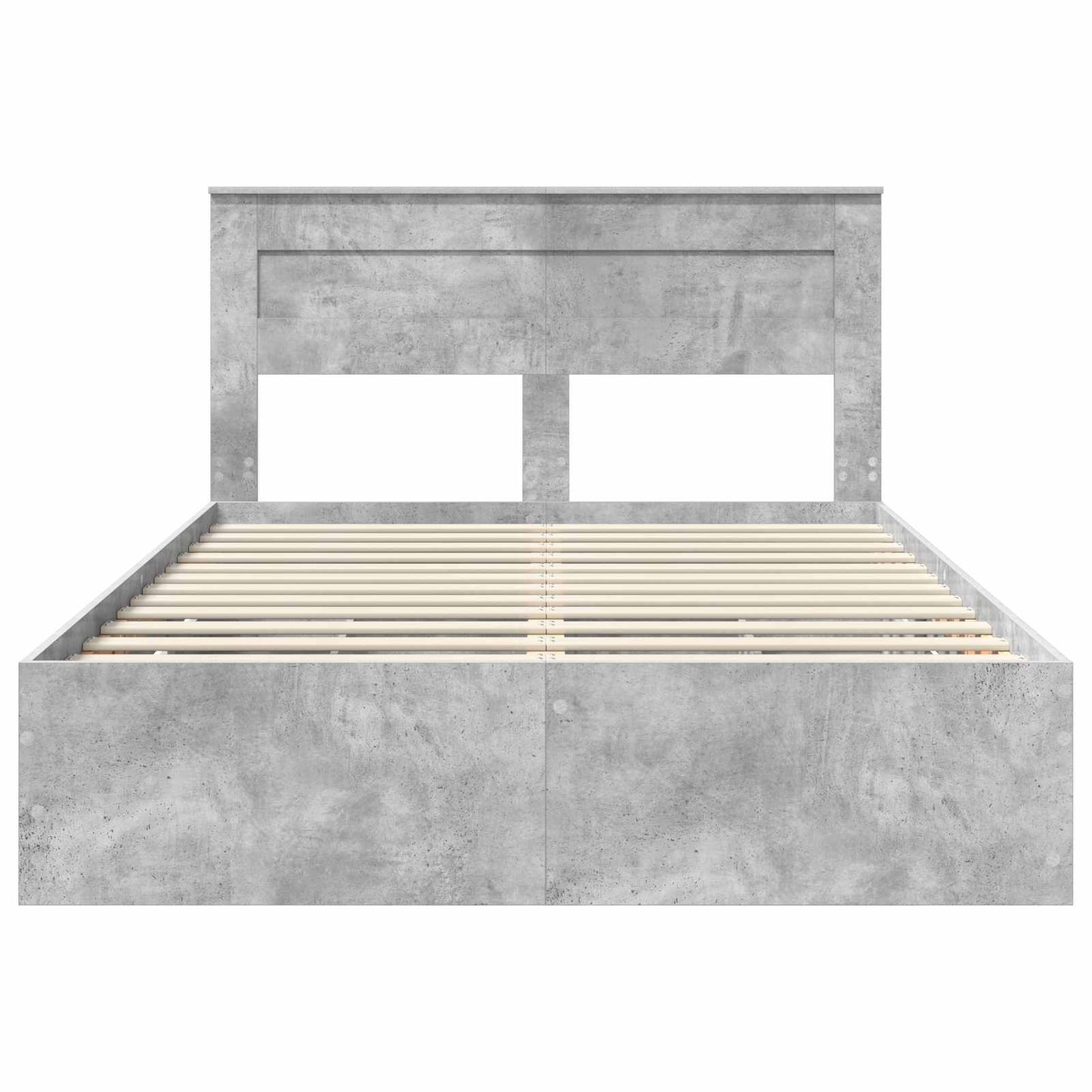 Bed Frame with Drawer Concrete Grey 140 x 190 cm Engineer Wood
