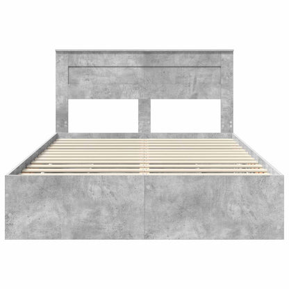 Bed Frame with Drawer Concrete Grey 140 x 200 cm Engineer Wood
